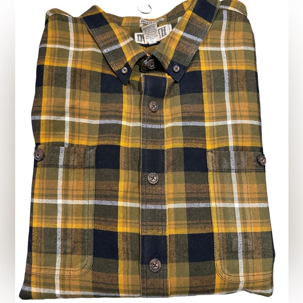 Duluth Trading Co Untucked Mens 3XL Paid Flannel Long Sleeve Button Up Shirt